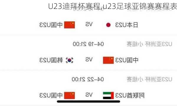 U23迪拜杯赛程,u23足球亚锦赛赛程表