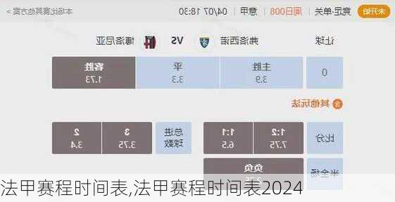 法甲赛程时间表,法甲赛程时间表2024