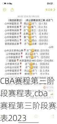 CBA赛程第三阶段赛程表,cba赛程第三阶段赛程表2023