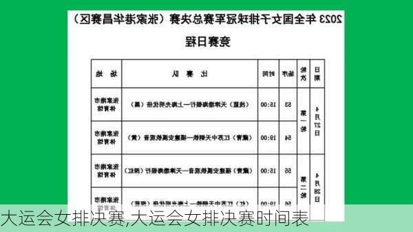 大运会女排决赛,大运会女排决赛时间表