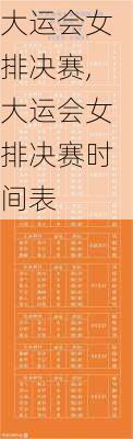 大运会女排决赛,大运会女排决赛时间表