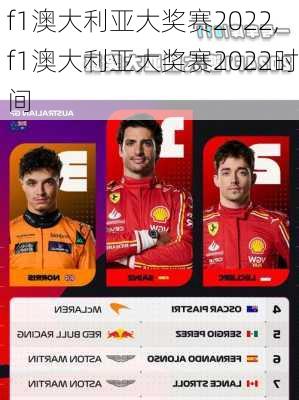 f1澳大利亚大奖赛2022,f1澳大利亚大奖赛2022时间