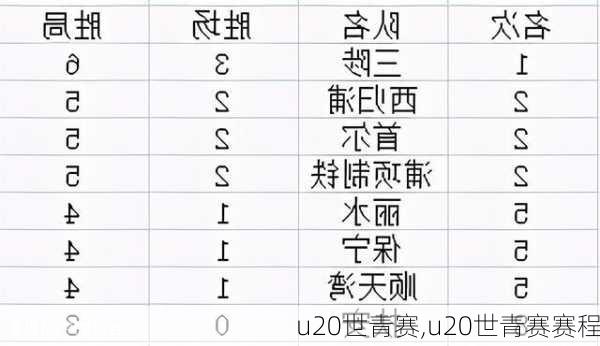 u20世青赛,u20世青赛赛程