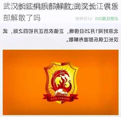 武汉长江俱乐部解散,武汉长江俱乐部解散了吗